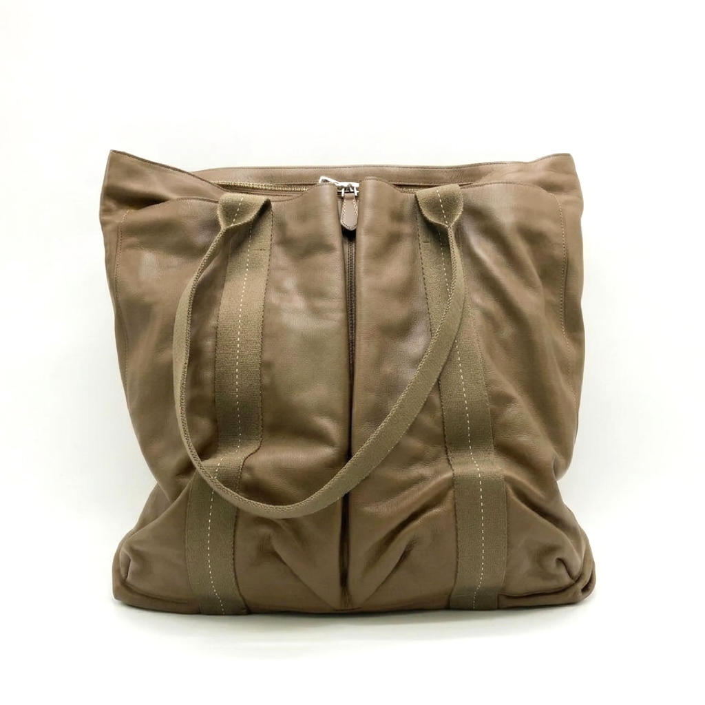 HERMES - Caravan Vertical Tote Bag - Vert Olive - ⬜︎M Stamp:2009