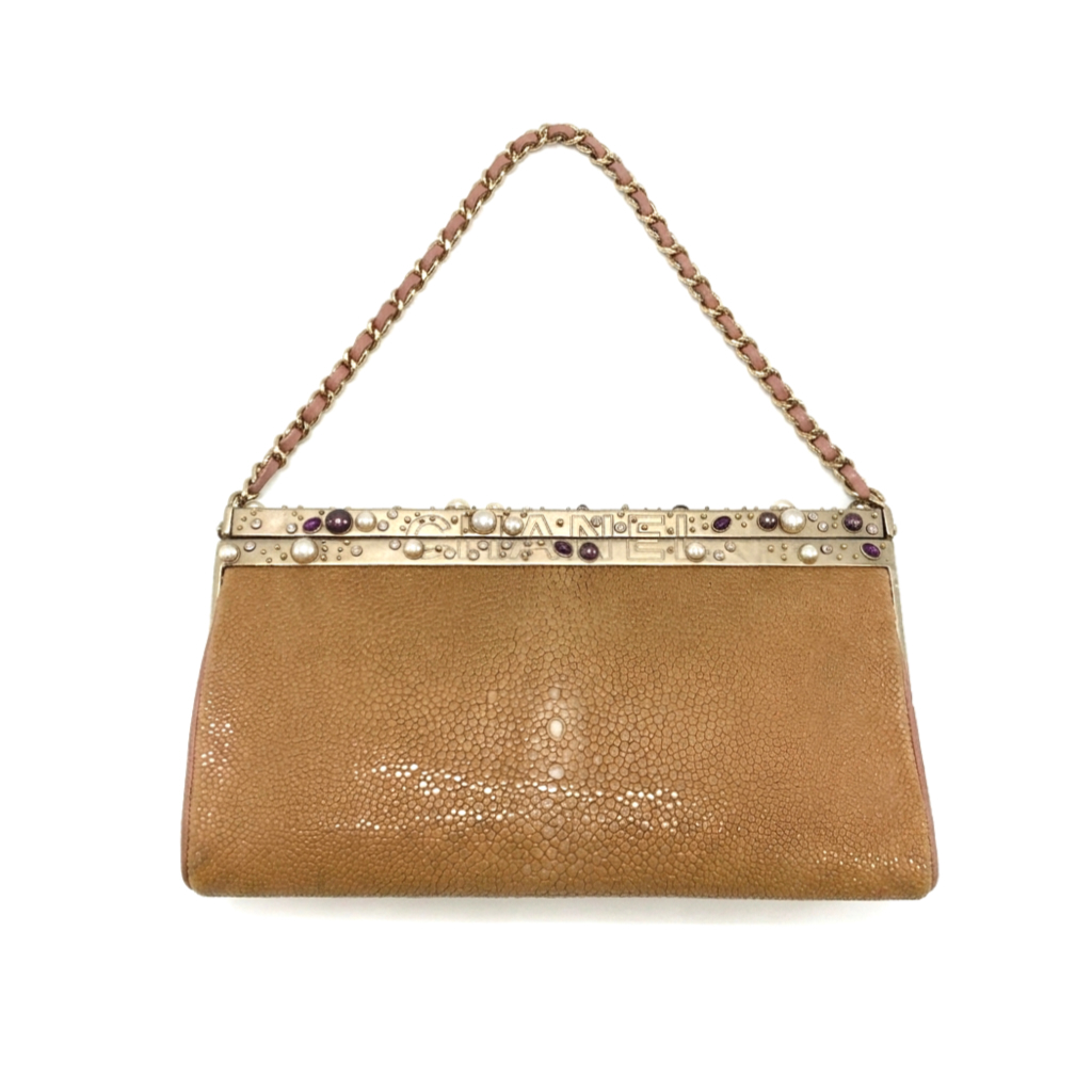 CHANEL - Galuchat Evening Clutch - BEIGE