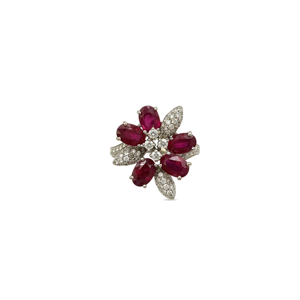 NO BRAND - Ruby and Diamond Ring - US 6 (Japan Size 11)