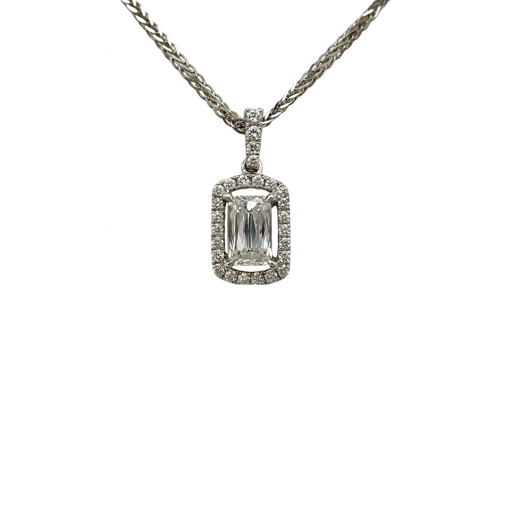 NO BRAND - Diamond Necklace - Square
